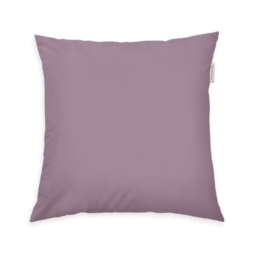 TOM TAILOR Renforcé-Kissenhülle, 40x40 cm, 100% Baumwolle/ Renforcé, Kissenbezug mit farbigem Markenreißverschluss, UNI Lila (Cozy Mauve) von Klaus Herding GmbH