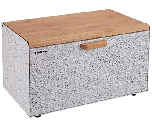 Brotbox Brotkasten Brotkiste Holz Edelstahl Brotkorb KLAUSBERG KB-7466 weiß von Klausberg