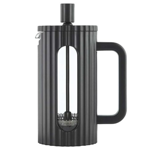 Klausberg Teezubereiter Kaffeebereiter French Press 350ml / 3 Tassen, Kaffeepresse Edelstahl filter, Kaffeekanne, Glas Teekanne, Teebereiter, Spülmaschinenfest Teekocher, matt Schwarz (KB-7741) von Klausberg