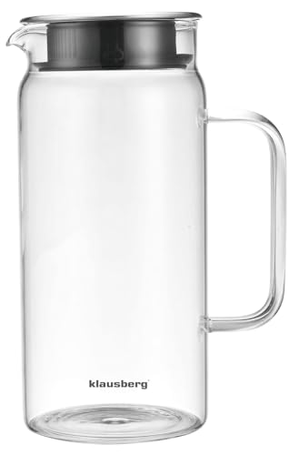 Glaskanne Glas-Tischkrug 1.0L Karaffe, Glaskaraffe, Wasserkaraffe KLAUSBERG KB-7686 von Klausberg