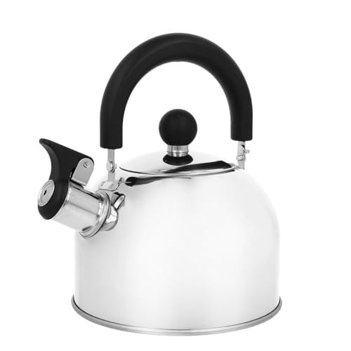Flötenkessel Herdplatte Wasserkocher Wasserkocher für Gas Induktion Camping Wasserkocher 1,5L Silber von Klauss