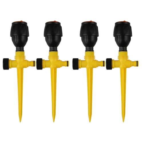 Kleagary 4 x rotierender Stativ-Sprinkler, automatische rotierende Bewässerung, Bewässerungssprinkler, Teleskop-Stativ-Sprinkler von Kleagary