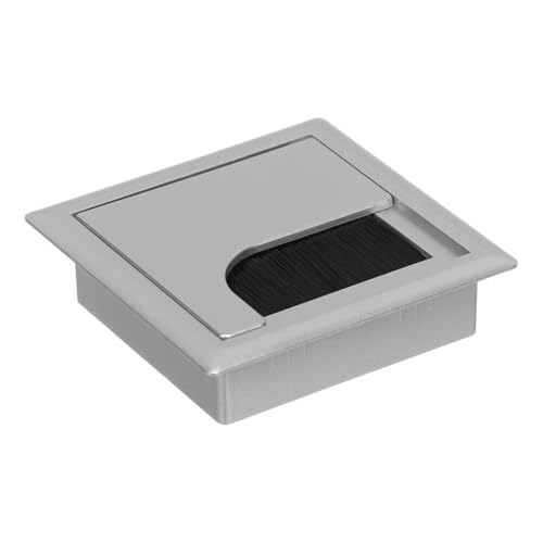 Kleagary 80x80 Büro Schreibtisch Fädelbox Computertisch Drahtlochabdeckung Fädelloch Quadratische Bürstenabdeckplatte Silber 80x80 von Kleagary