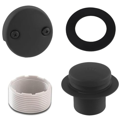 Kleagary Black Tub Drain Kit with Overflow Tip Toe Bath Tub Drain and Two Hole Overflow Cover Plate Universal Fit Kleagary Black Tub Drain Kit with Overflow Tip Toe Bath Tub Drain and Two Hole Overflow Cover Plate Universal Fit von Kleagary