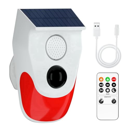 Kleagary Outdoor Solar Human Body Sensing System A Sensor with Remote Controller 120DB High Decibel 120DB Sound Detector for Home Burglar System for Home and Farm Kleagary Outdoor Solar Human Body Sensing System A Sensor with Remote Controller 120DB High Decibel 120DB Sound Detector for Home Burglar System for Home and Farm von Kleagary