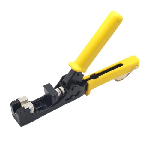 Kleagary RJ45 Netzwerkknoten Crimpzange mit Haken 180° Netzwerkkabel Modul Crimpzange Drahtschneider mit Cat5E Cat6 Cat7 von Kleagary
