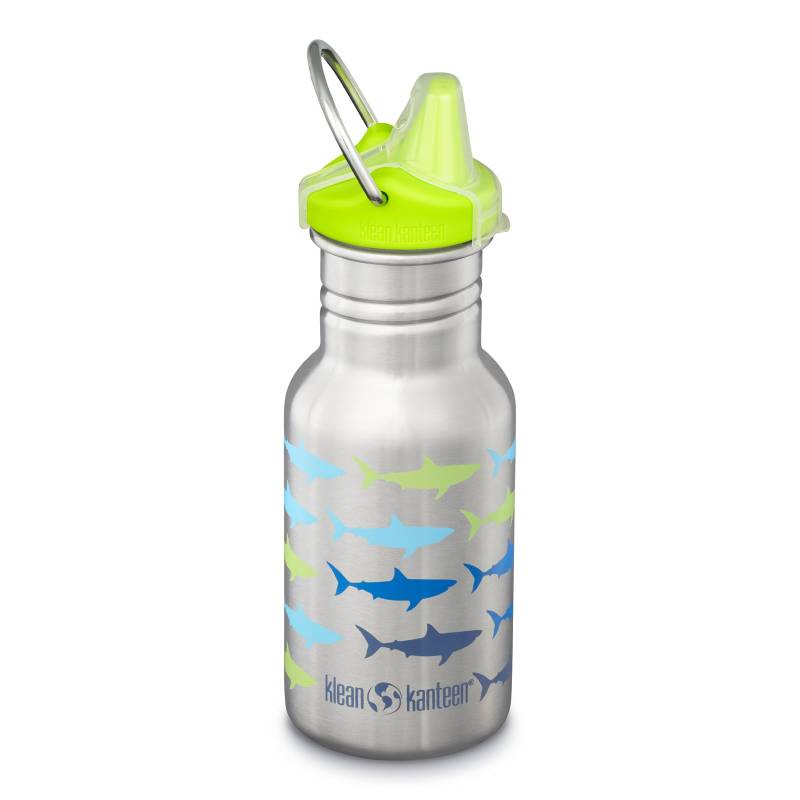 KLEAN KANTEEN Kinder Trinkflasche Kid Classic Sippy Cap Weithals Flasche 355ml-Sharks von Klean Kanteen