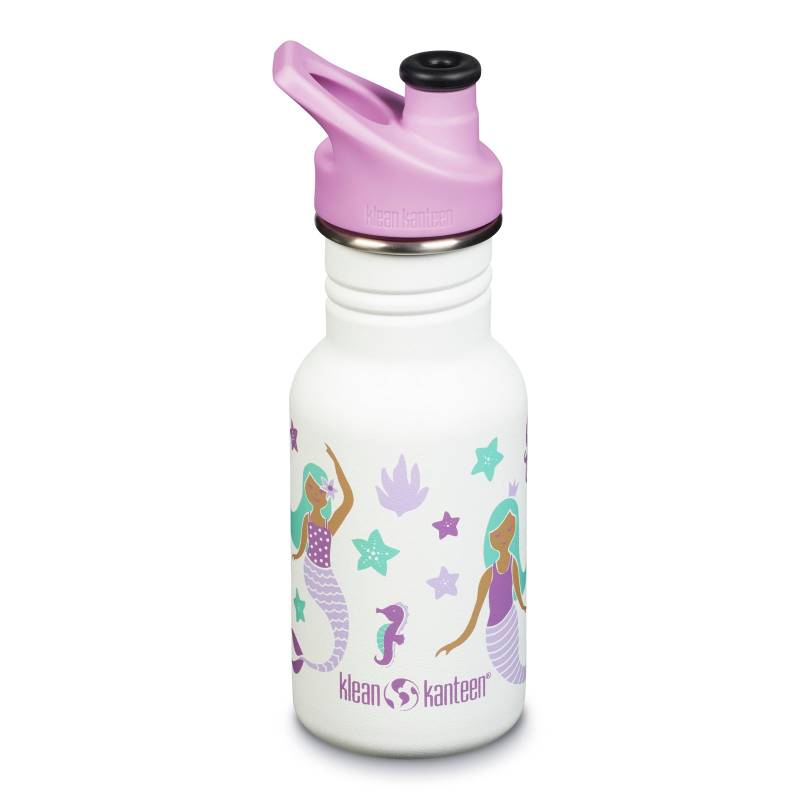 KLEAN KANTEEN Kinder Trinkflasche Kid Classic Sport Cap Weithals Flasche 355ml-Mermaids von Klean Kanteen