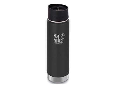 Klean Kanteen Uni Edelstahlflasche mit Cafe Verschluss 592 ml Vakuum Insulated Wide Vakuumisolierte Trinkflasche mit 2.0 Café Cap 592ml in schwarz matt, 28 x 18 x 18 cm von Klean Kanteen