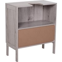 HOMCOM Badezimmerunterschrank - Waschtischunterschrank - Schrank mit 2 Türen und Regal - Maße 60B x 30T x 70H cm - MDF graues Holzimitat   Aosom von Kleankin