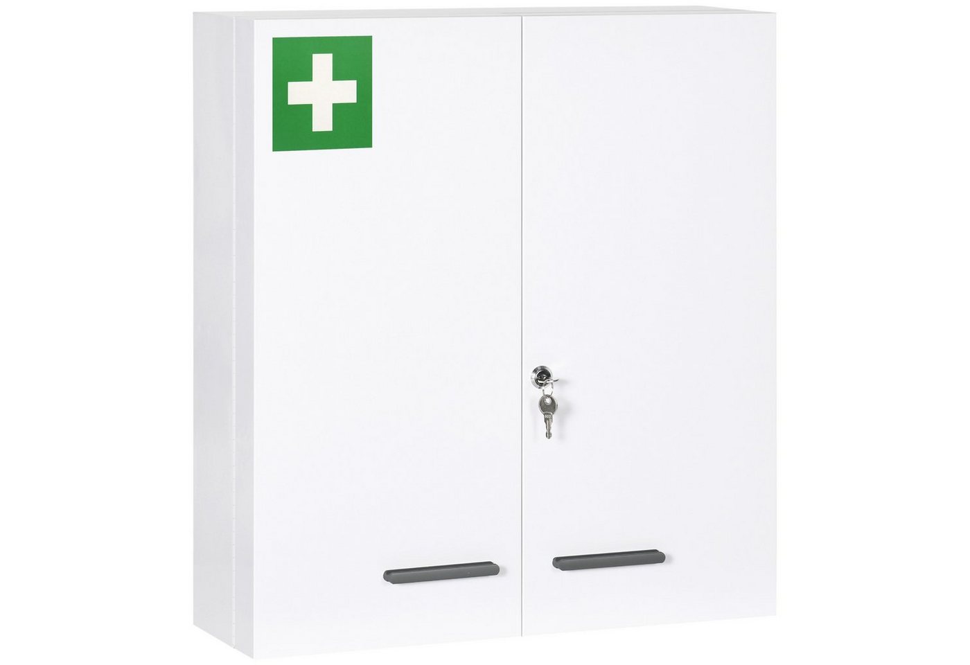 Kleankin Medizinschrank (Set, 1-St., 1 Medizinschrank) Abschließbarer Arzneischrank, Stahl, Weiß, 55 x 18 x 60 cm von Kleankin