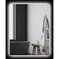 kleankin Rechteckiger LED-Badezimmerspiegel mit Beleuchtung - 80 x 60 cm - 3 Farben, einstellbare Helligkeit Touchschalter Antibeschlag-System weiß transparent   Aosom von Kleankin