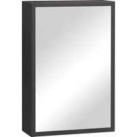 kleankin Spiegelschrank Hängeschrank mit Spiegel Wandschrank Badspiegelschrank mit 3 Schichten Schwarz, 40 x 15 x 60 cm von Kleankin