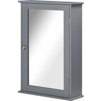 kleankin Wandschrank für Badezimmer mit Spiegel - Spiegelschrank - Toilettenaufbewahrungsschrank - 1 Tür, 2 Regale - Glas und Holz Maße 41B x 14T x 60H cm Grau Aosom kleankin Wandschrank für Badezimmer mit Spiegel - Spiegelschrank - Toilettenaufbewahrungsschrank - 1 Tür, 2 Regale - Glas und Holz Maße 41B x 14T x 60H cm Grau Aosom von Kleankin