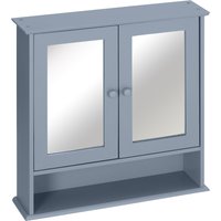 kleankin Wandspiegel mit Regal für Badezimmer 56L x 13B x 58H cm Doppeltüriger Spiegelschrank MDF Grau   Aosom von Kleankin