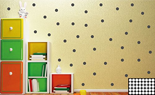 Kleb-drauf® - 40 Punkte/Gold - matt - Aufkleber zur Dekoration von Wänden, Glas, Fliesen und Allen Anderen glatten Oberflächen im Innenbereich; aus 19 Farben wählbar; in matt oder glänzend von Kleb-drauf