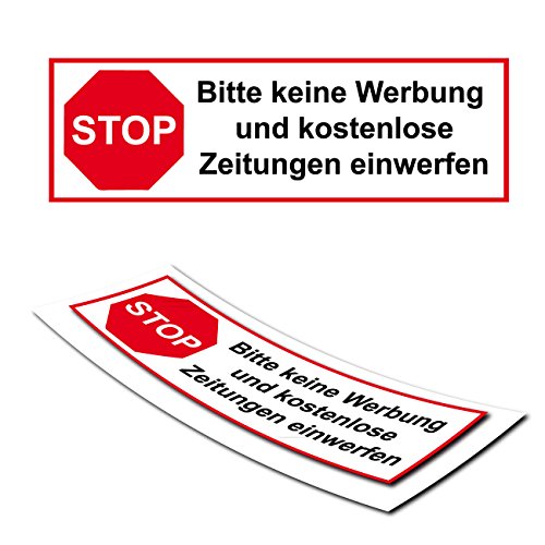Briefkasten Aufkleber Stop Keine Werbung Keine Zeitungen Sticker Post Zeitschriften Aufkleber Briefkastenschilder |DD007V von Klebe-X
