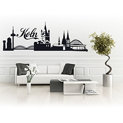 Klebe-X Folienplot verschiedener Städte Kölner Dom mit Skyline Wandtattoo Auto Motivaufkleber | SKD020 von Klebe-X