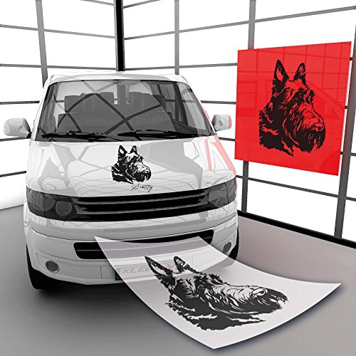 Scottish Terrier Aufkleber Wandtattoo Auto Aufkleber Sticker Hund | A00645 02 - schwarz Glanz 59 cm (B) x 77 cm (H) von Klebe-X