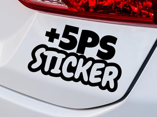 KLEBEKÖNIG lustiger Autoaufkleber - +5ps Sticker - Tuning Aufkleber Sticker sprüche Stickerbomb Heckscheibenaufkleber Jdm lustige Auto-Aufkleber Fahrzeug Dekor von Klebe könig