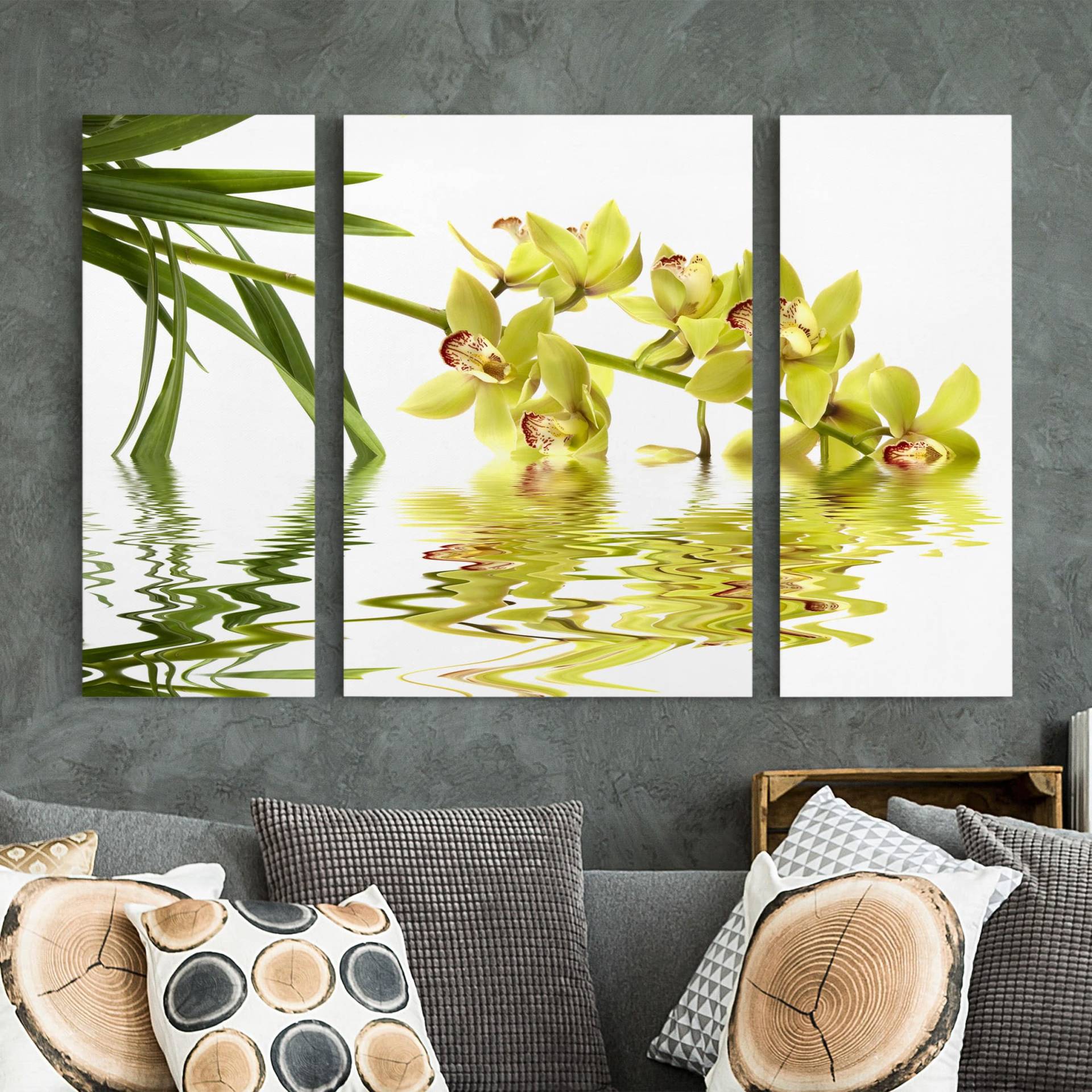 3-teiliges Leinwandbild Blumen Elegant Orchid Waters von Klebefieber