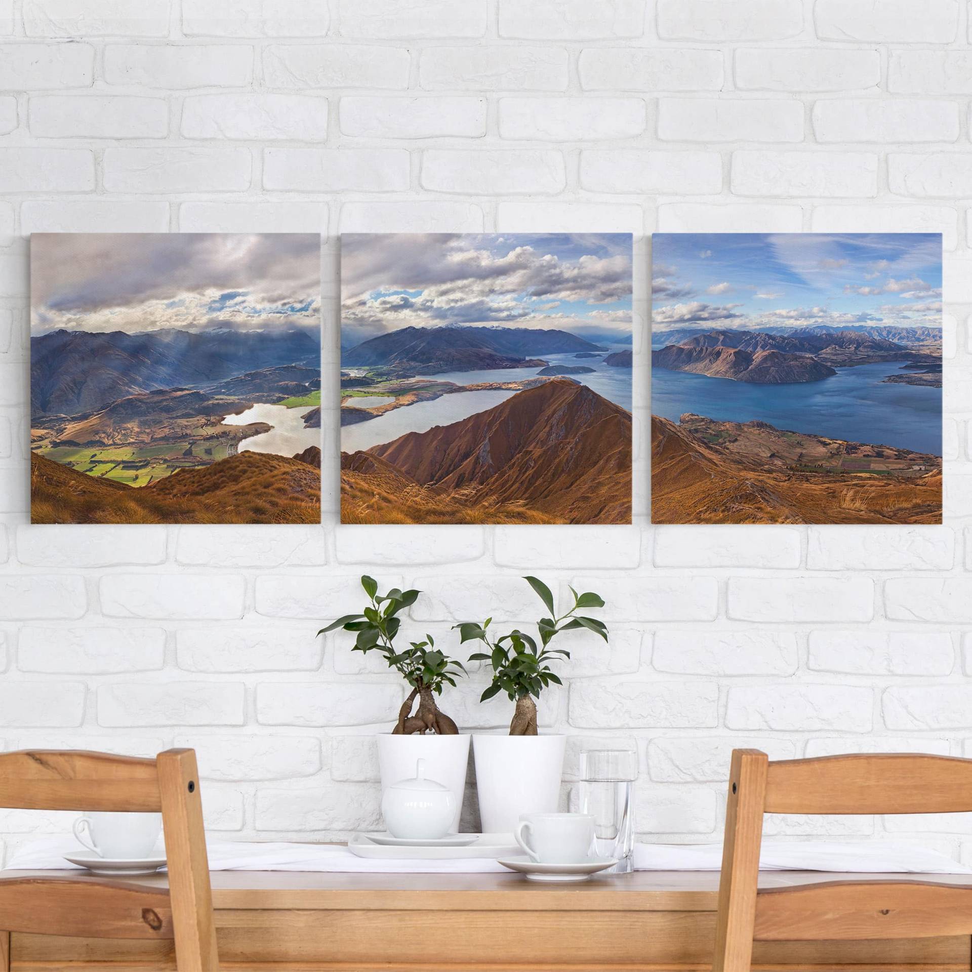 3-teiliges Leinwandbild Natur & Landschaft Roys Peak in Neuseeland von Klebefieber