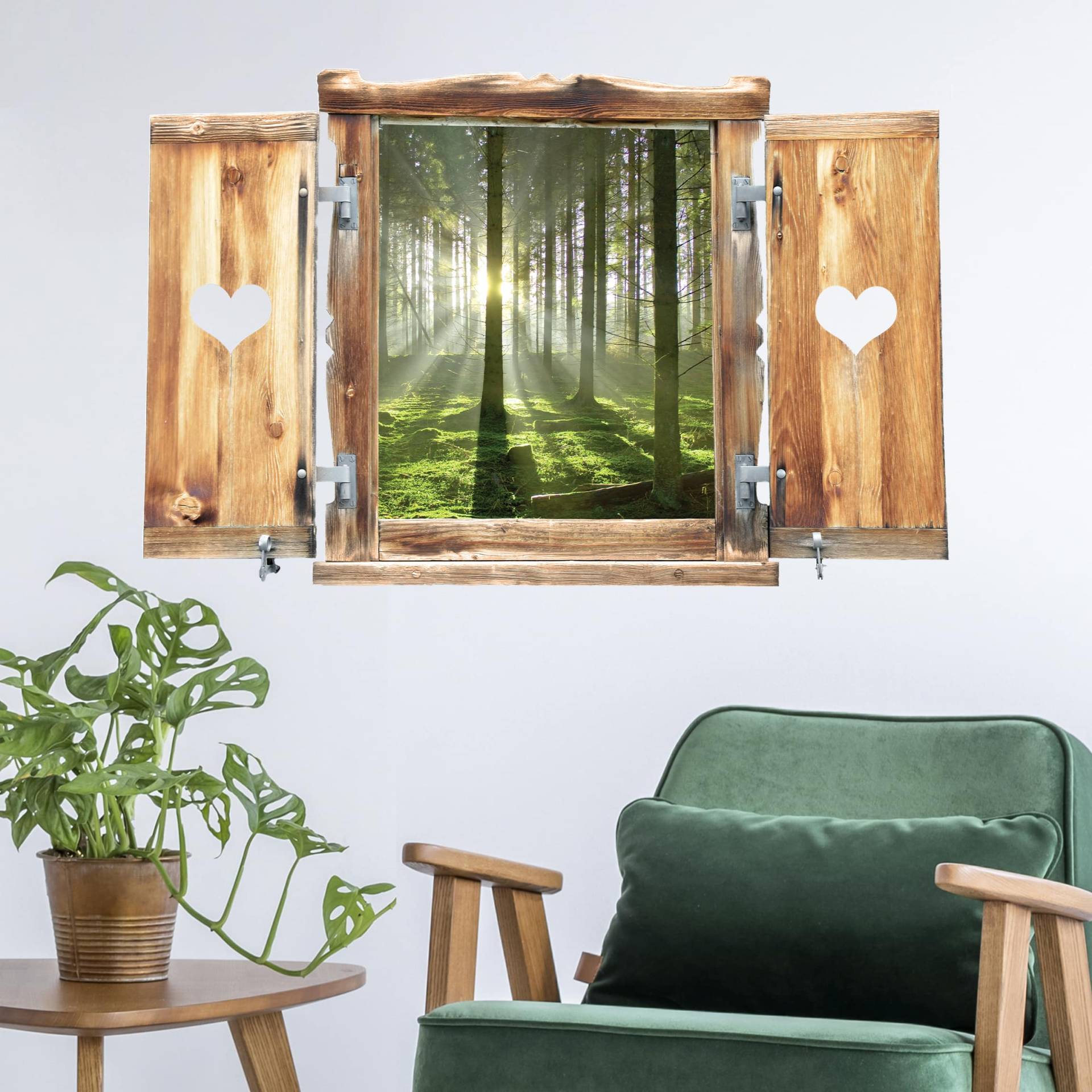 3D Wandtattoo Fenster mit Herz Spring Fairytale von Klebefieber