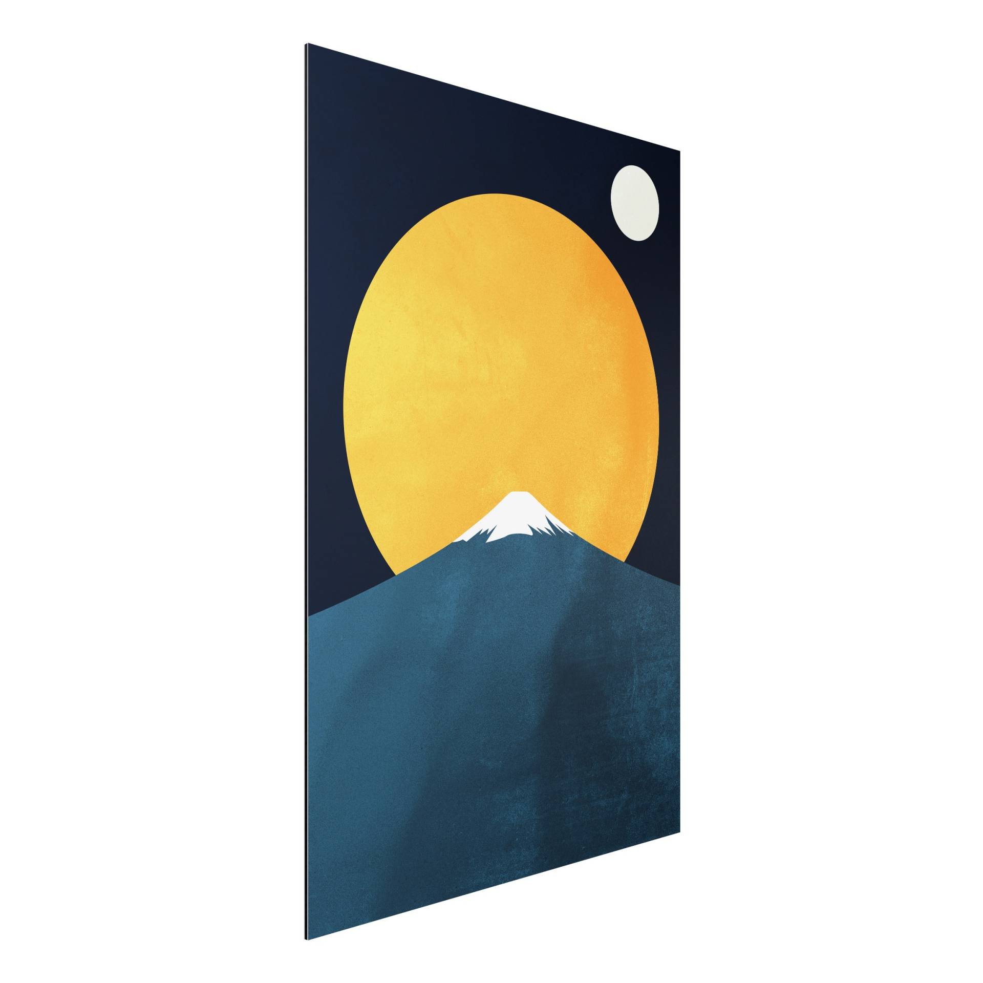 Alu-Dibond Bild Sonne, Mond und Berge von Klebefieber