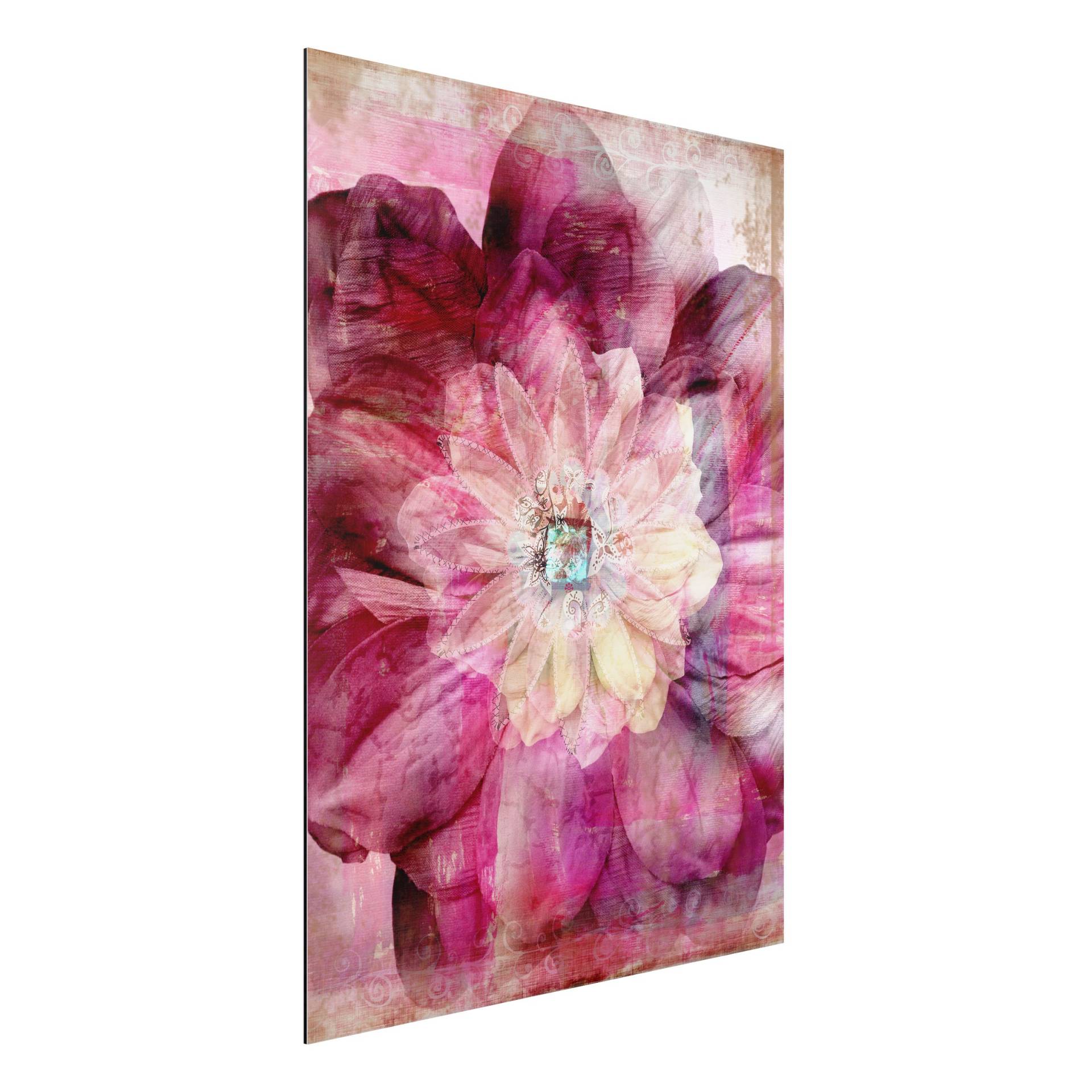 Alu-Dibond Blumen Grunge Flower von Klebefieber