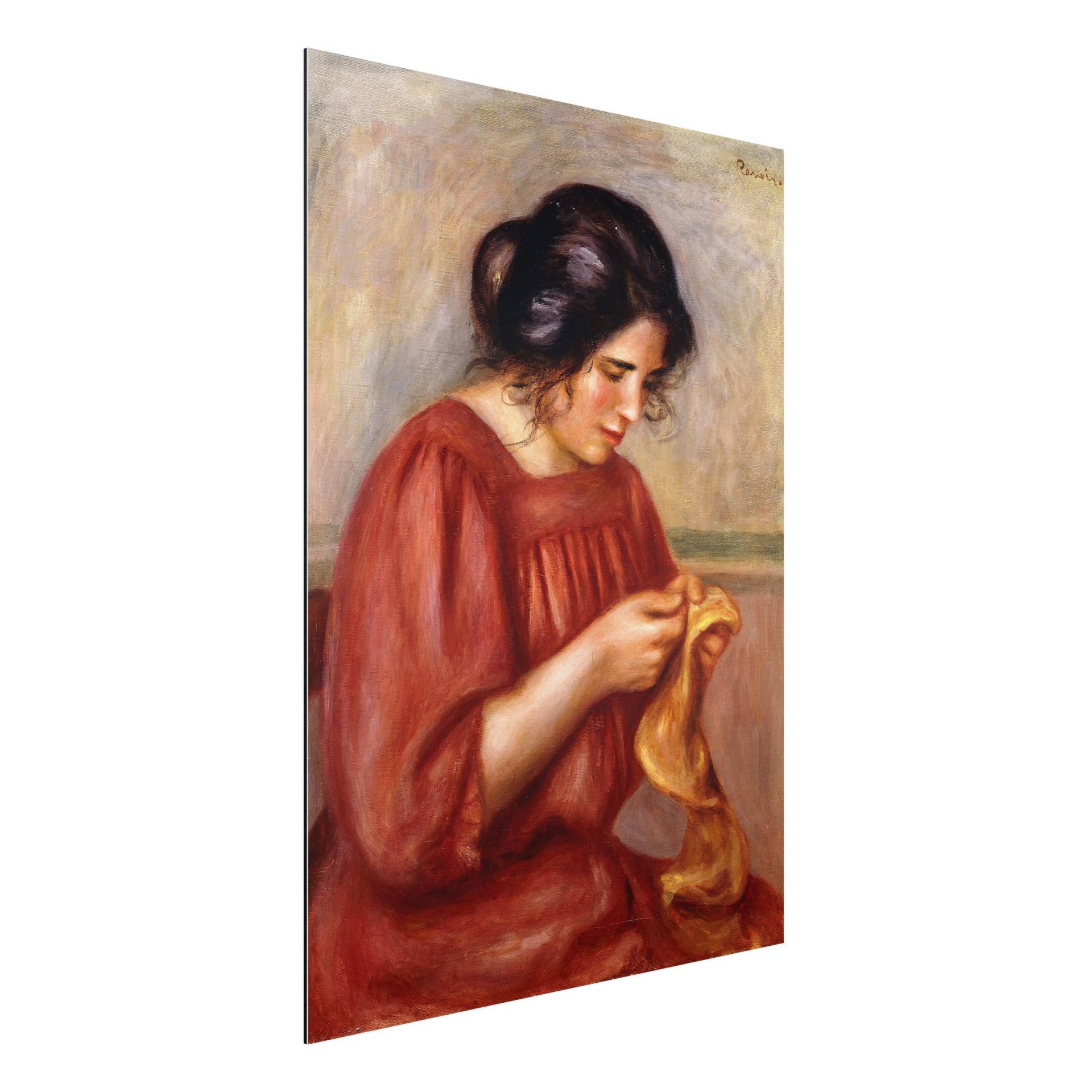 Alu-Dibond Kunstdruck Auguste Renoir - Gabrielle beim Stopfen von Klebefieber