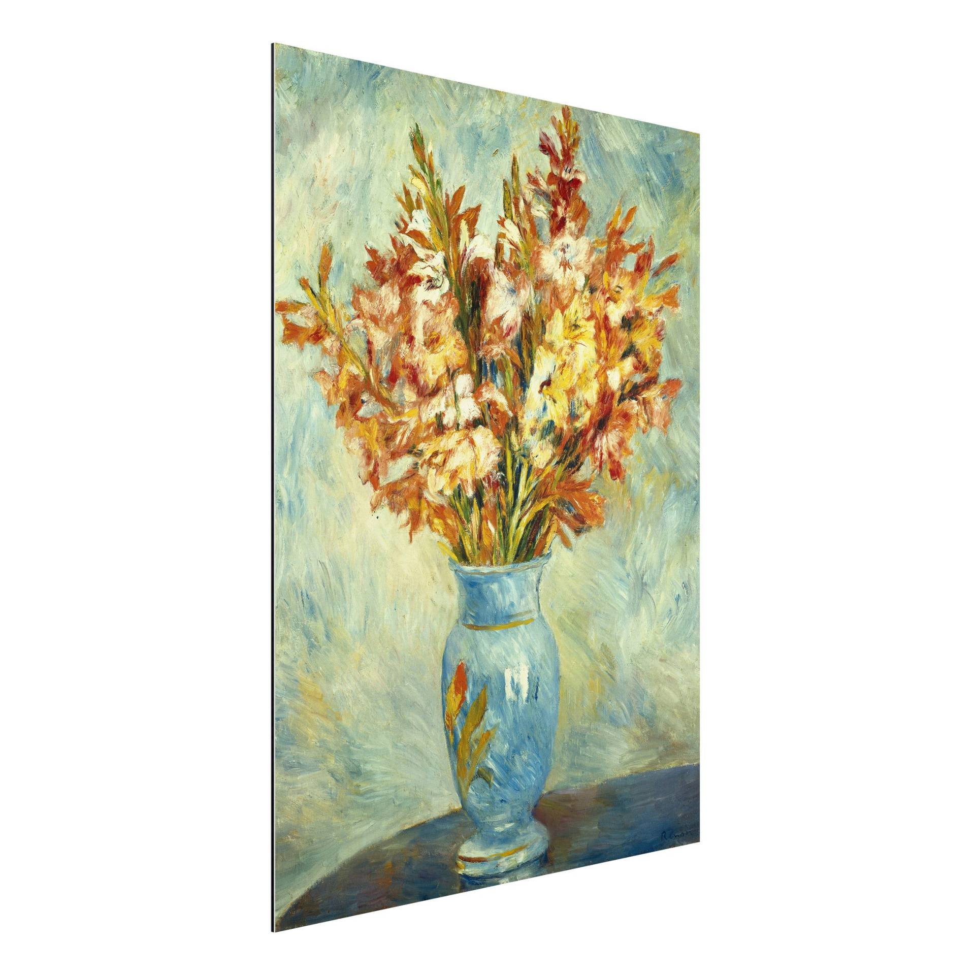 Alu-Dibond Kunstdruck Auguste Renoir - Gladiolen in Vase von Klebefieber