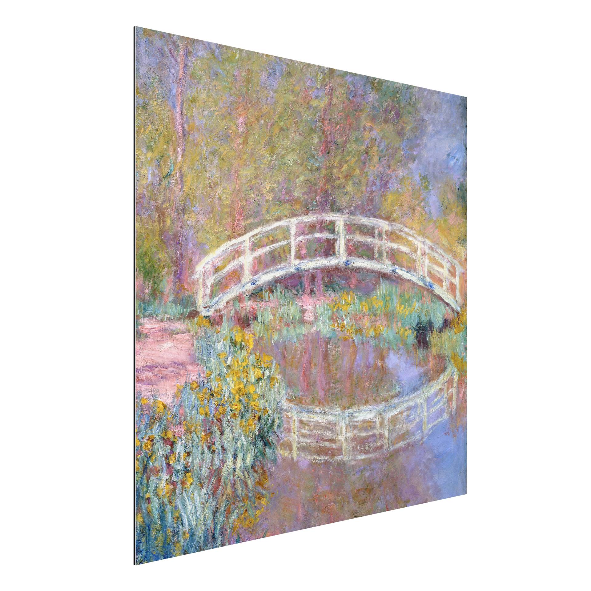 Alu-Dibond Kunstdruck Claude Monet - Brücke Monets Garten von Klebefieber