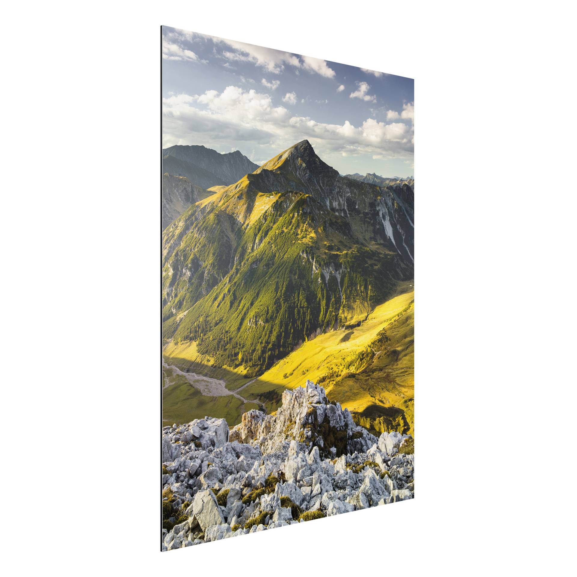 Alu-Dibond Natur & Landschaft Berge und Tal der Lechtaler Alpen im Tirol von Klebefieber