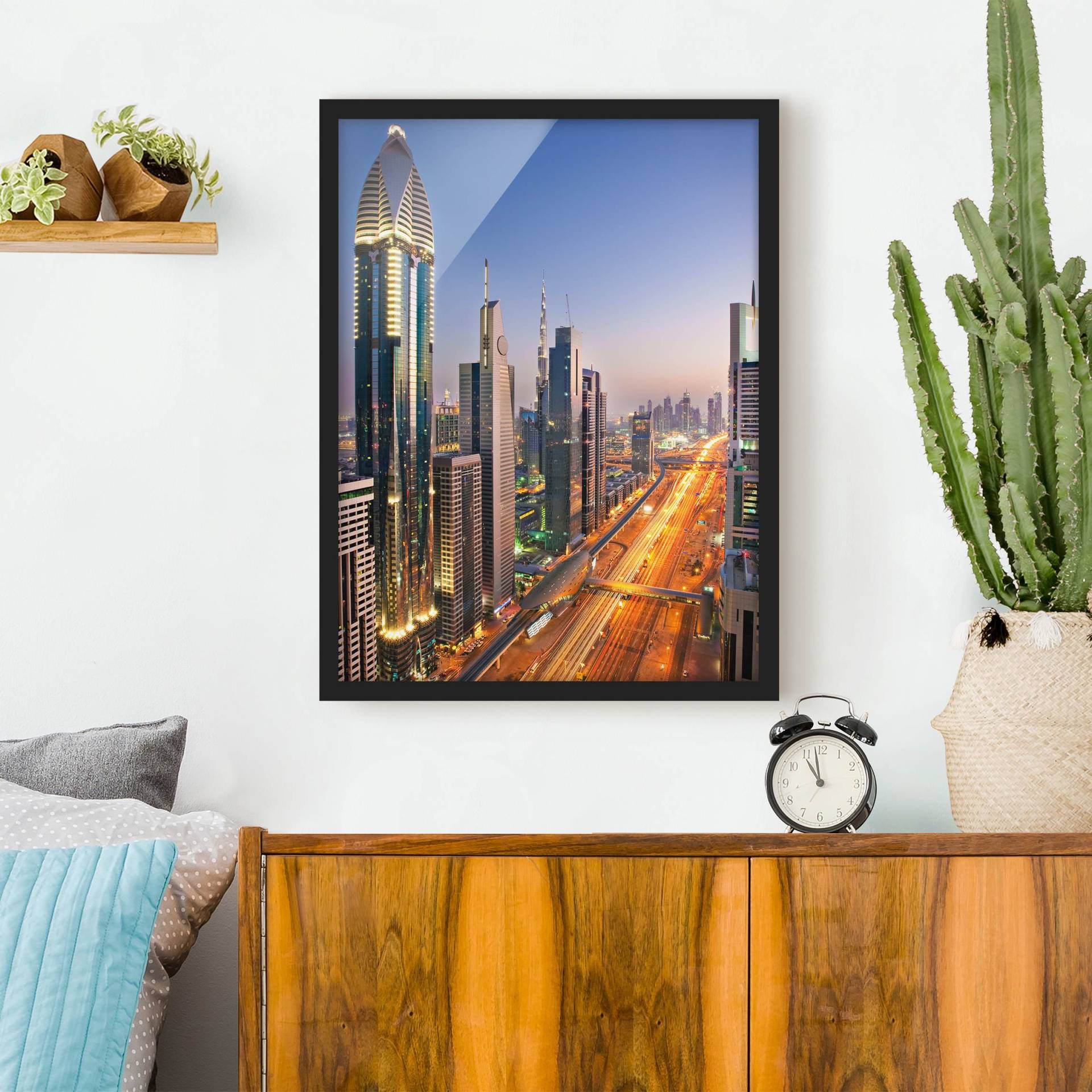 Architektur & Skyline Bild mit Rahmen Dubai von Klebefieber