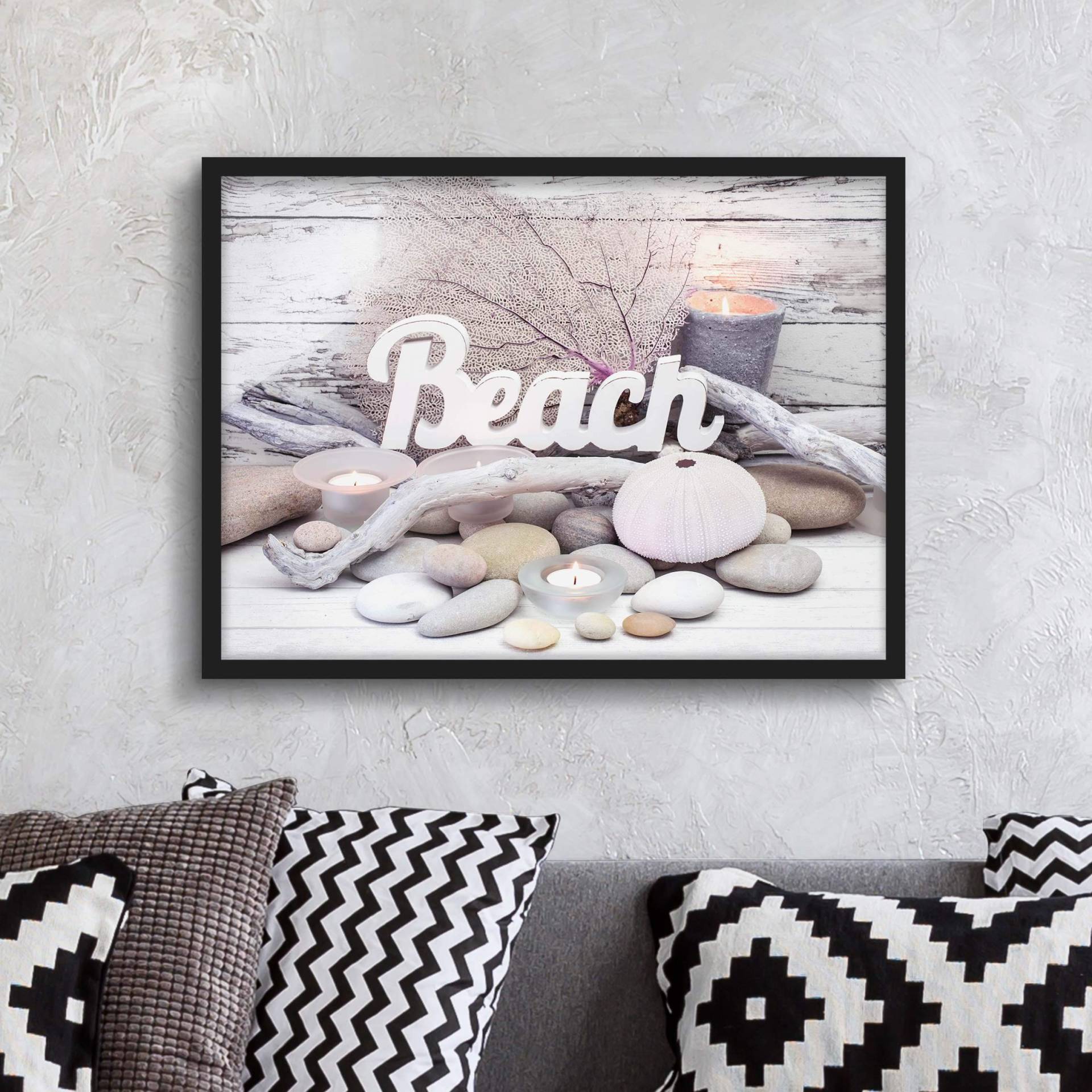 Bild mit Rahmen Wellness Beach Dekoration von Klebefieber