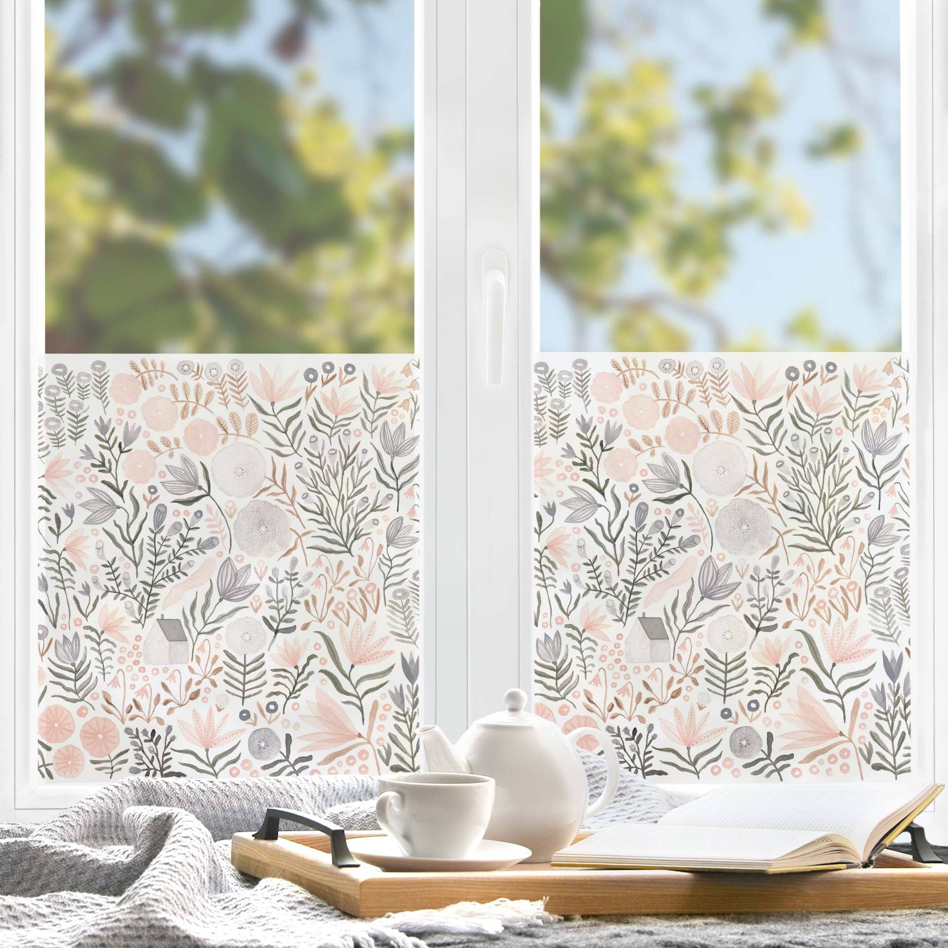 Fensterfolie Claudia Voglhuber - Blumenmeer Rosa von Klebefieber