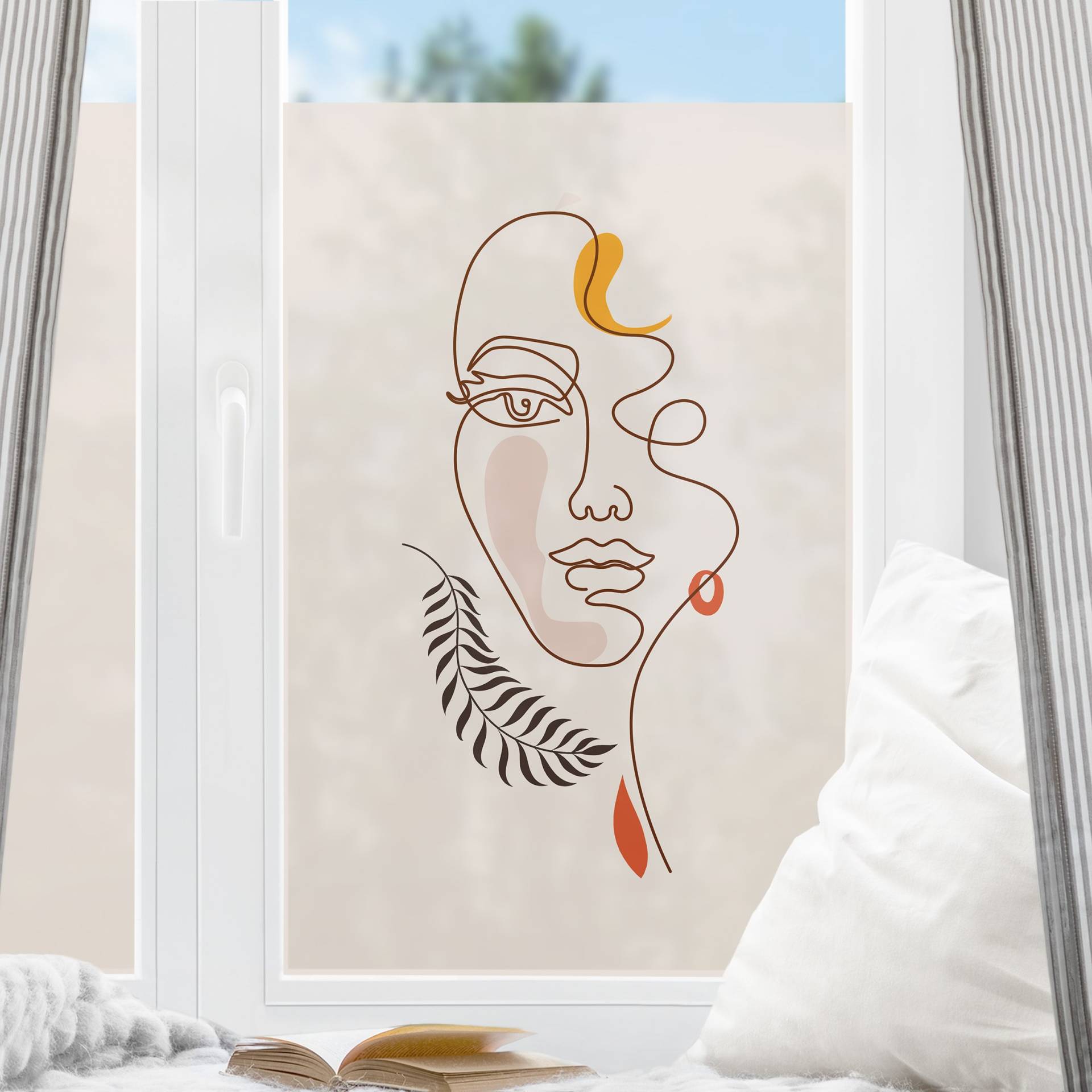 Fensterfolie Lineart Portrait von Klebefieber