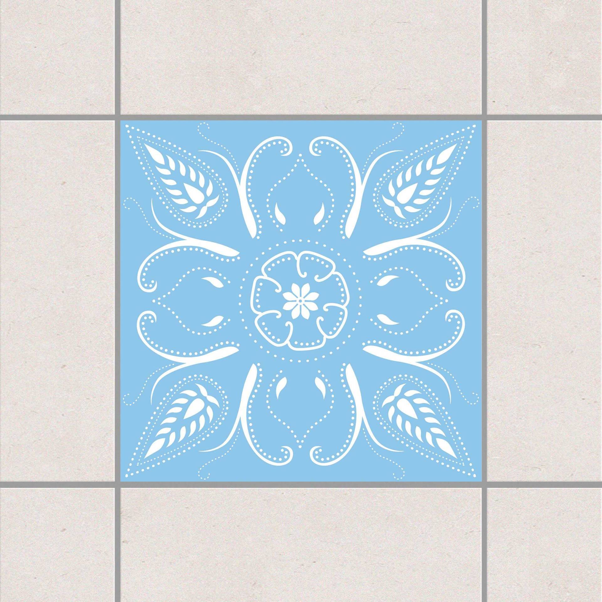 Fliesenaufkleber Bandana Light Blue Blau von Klebefieber