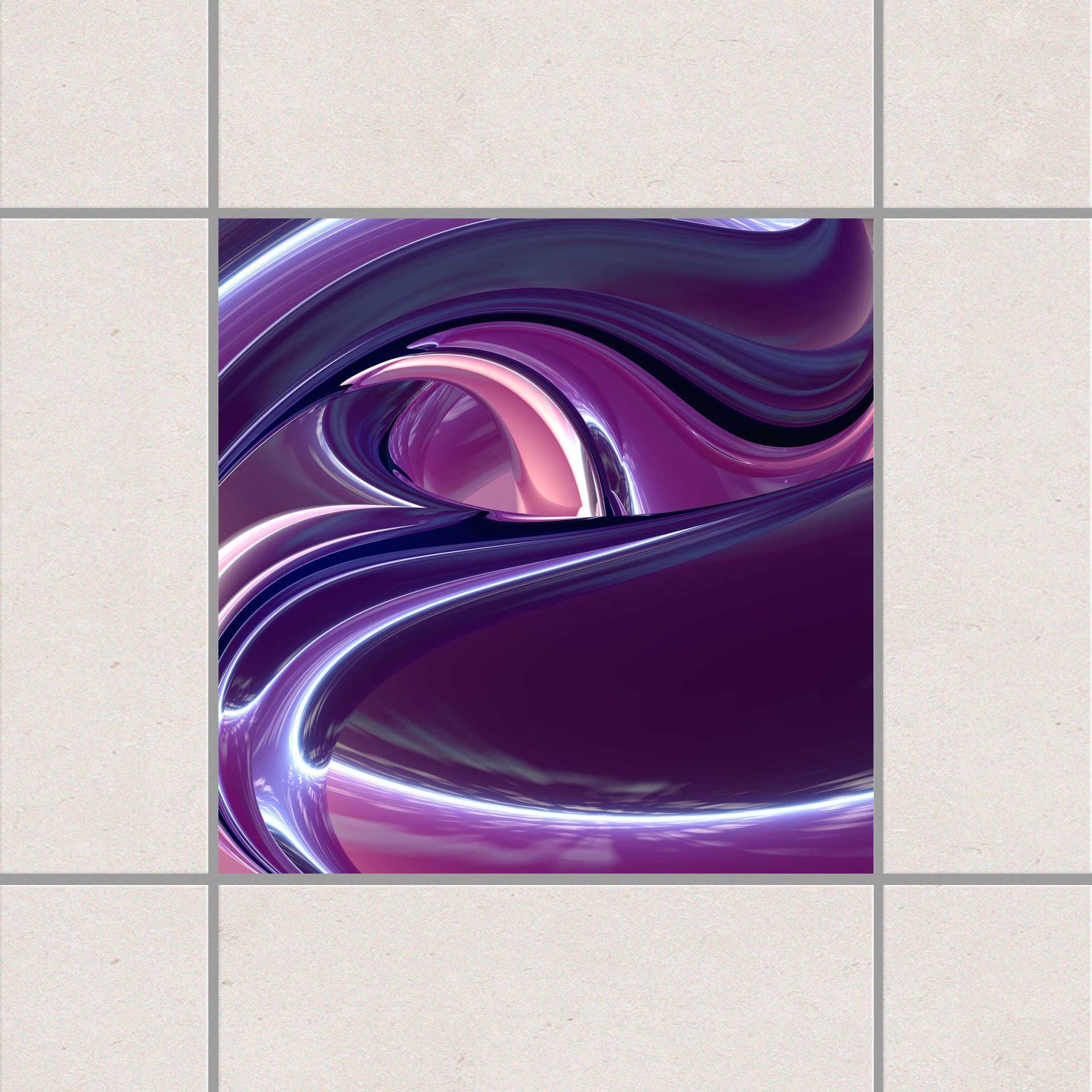 Fliesenaufkleber Circles in Purple von Klebefieber