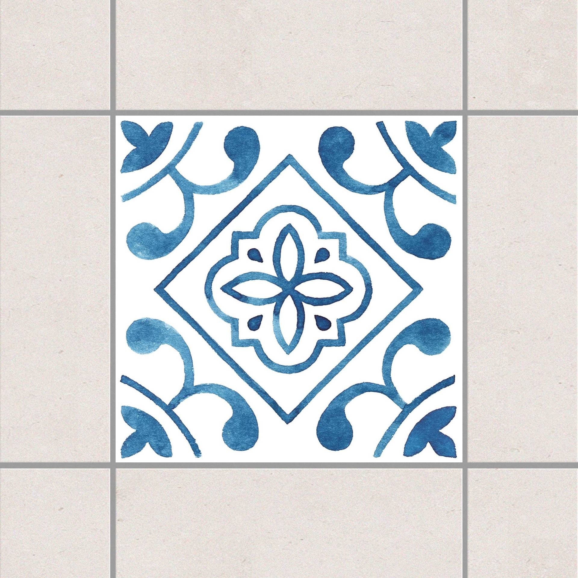 Fliesenaufkleber Muster Blau Weiß Serie No.2 von Klebefieber