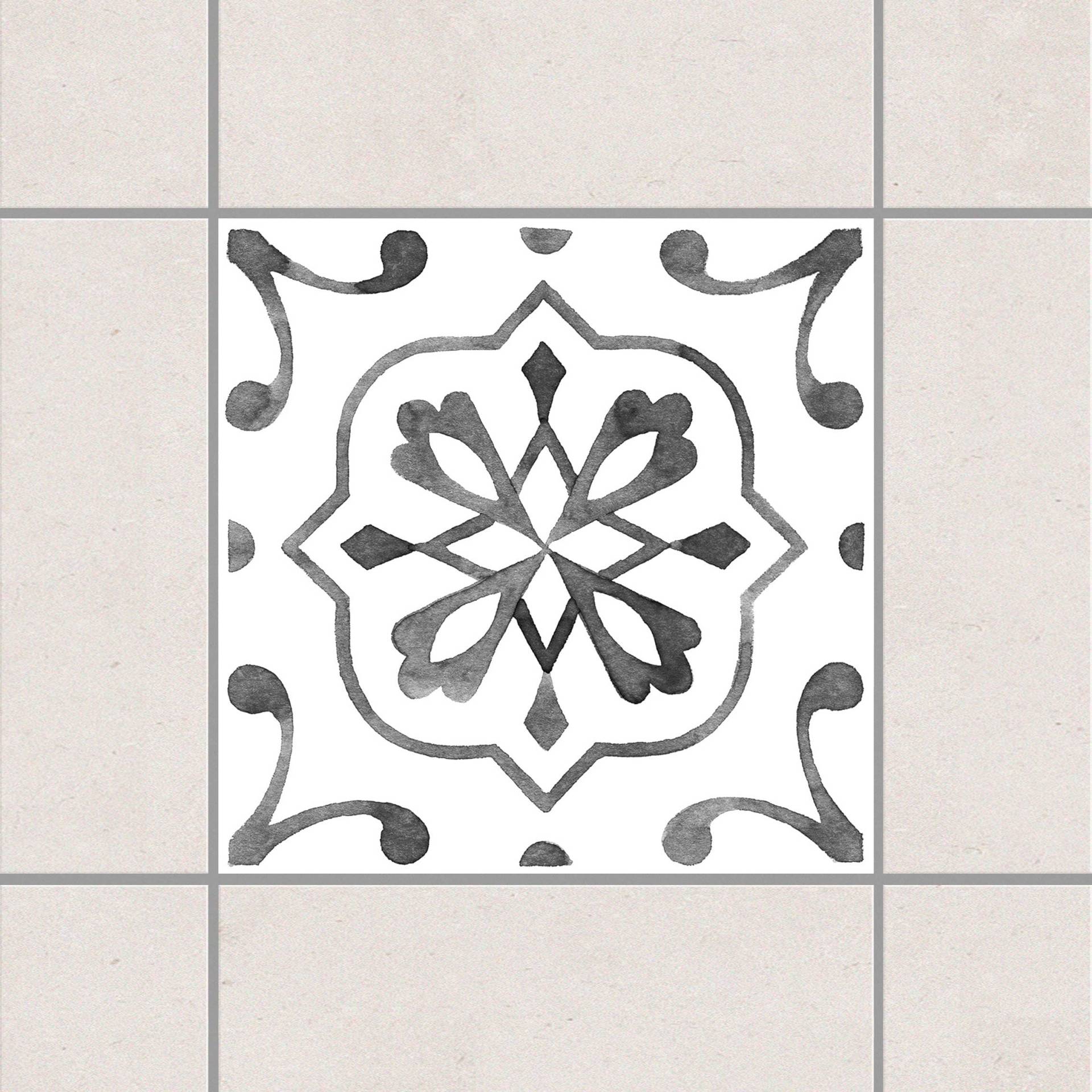 Fliesenaufkleber Muster Grau Weiß Serie No.4 von Klebefieber
