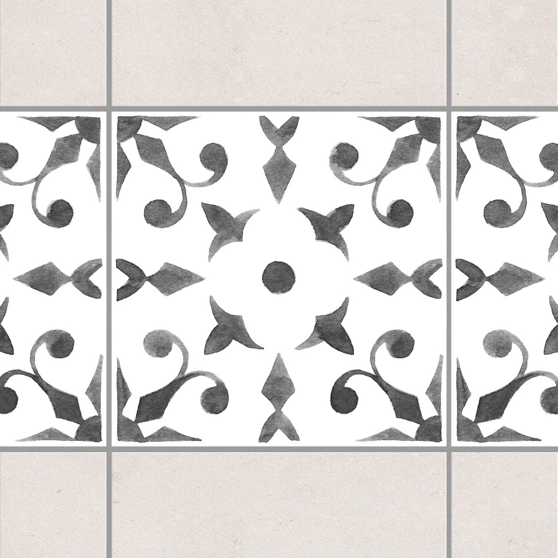 Fliesenaufkleber Muster Grau Weiß Serie No.6 von Klebefieber