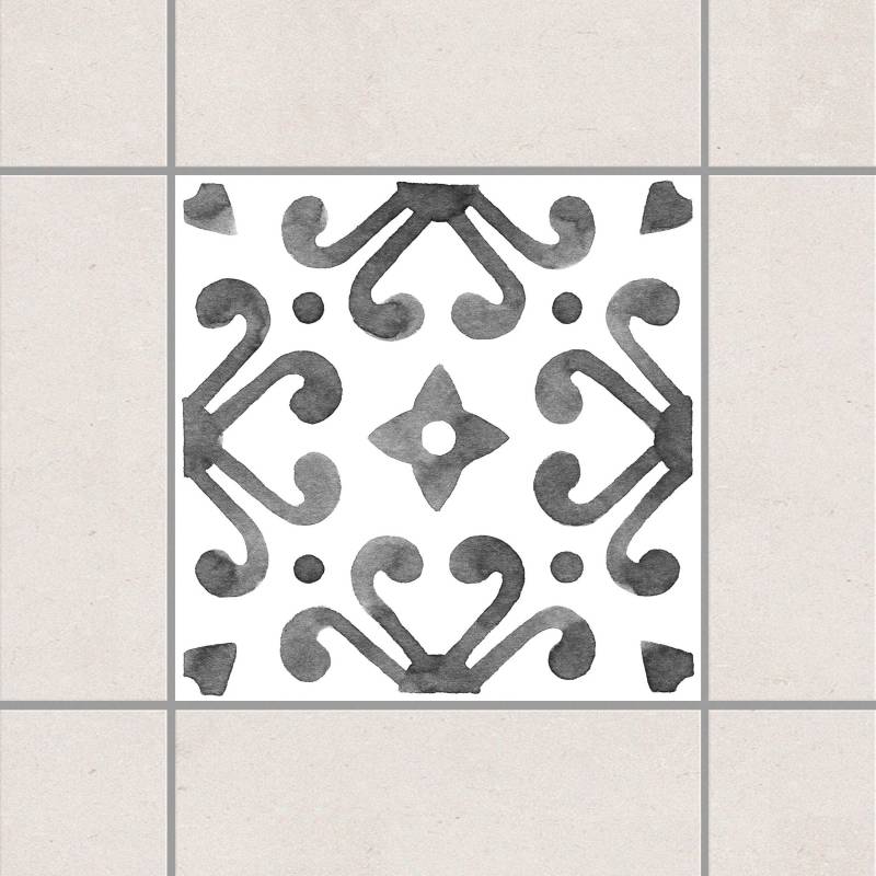 Fliesenaufkleber Muster Grau Weiß Serie No.7 von Klebefieber