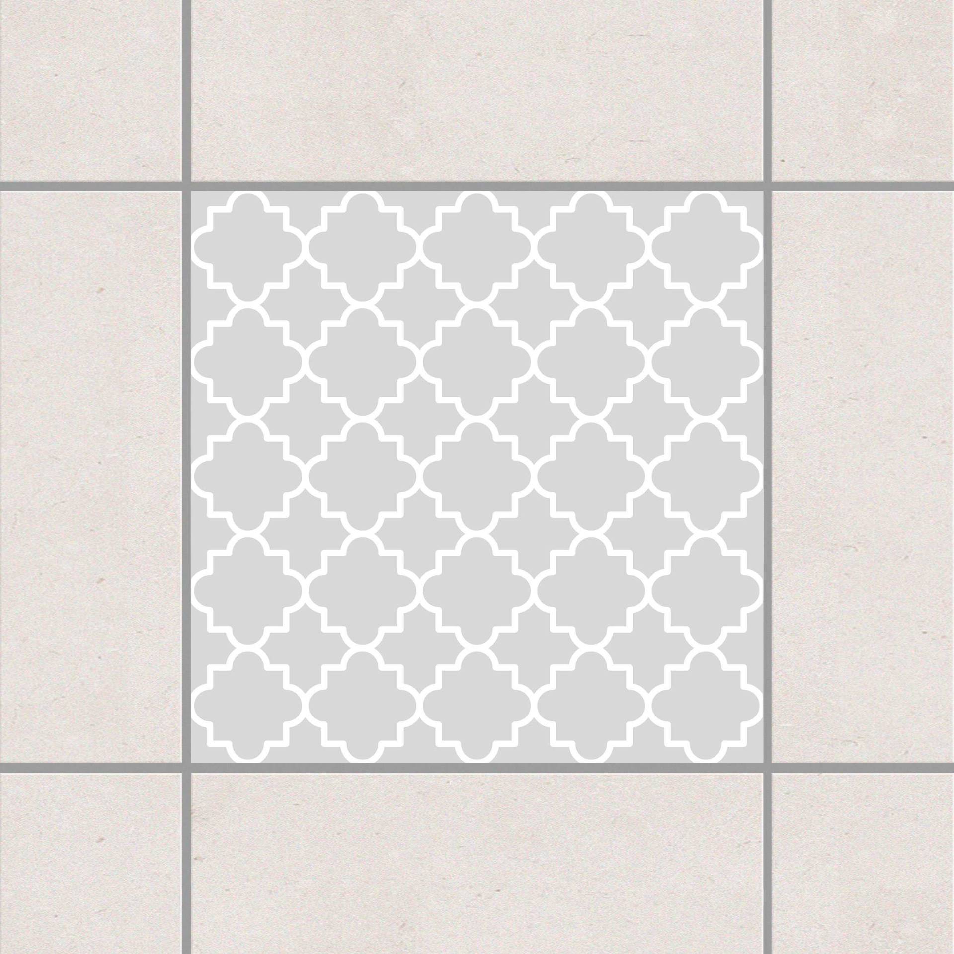 Fliesenaufkleber Traditional Quatrefoil Light Grey Grau von Klebefieber