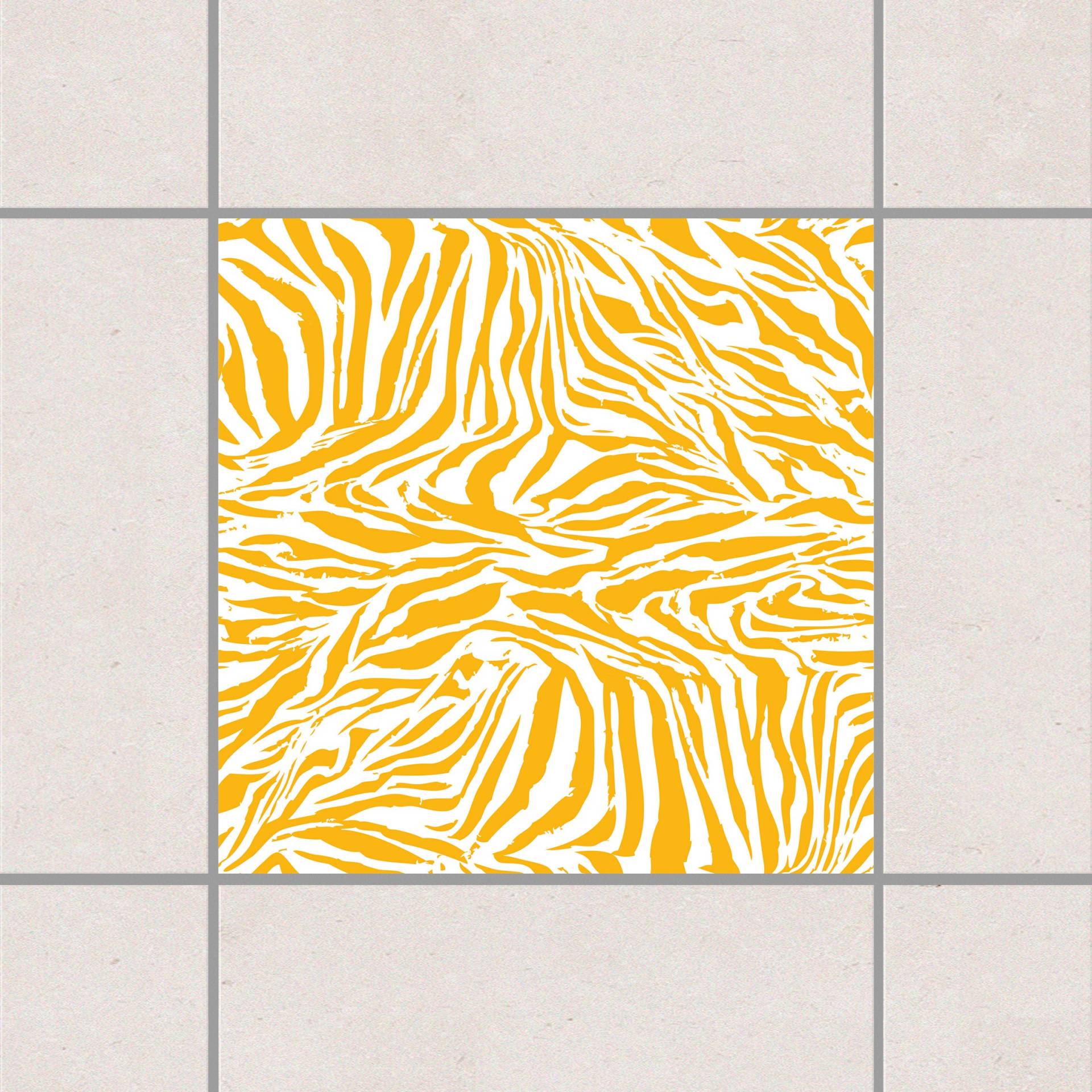 Fliesenaufkleber Zebra Design Melon Yellow Gelb von Klebefieber