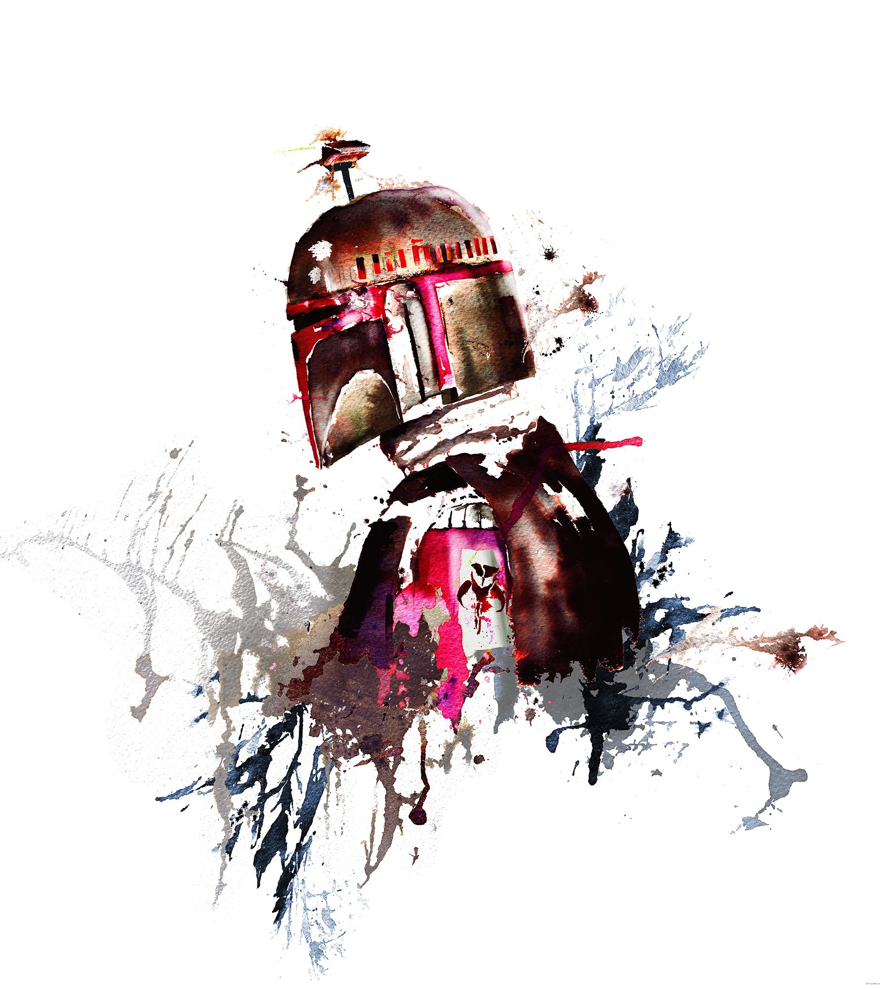 Fototapete Star Wars Watercolor Boba Fett von Klebefieber