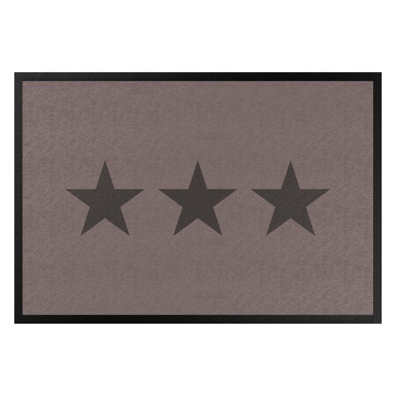 Fußmatte Drei Sterne graubraun von Klebefieber