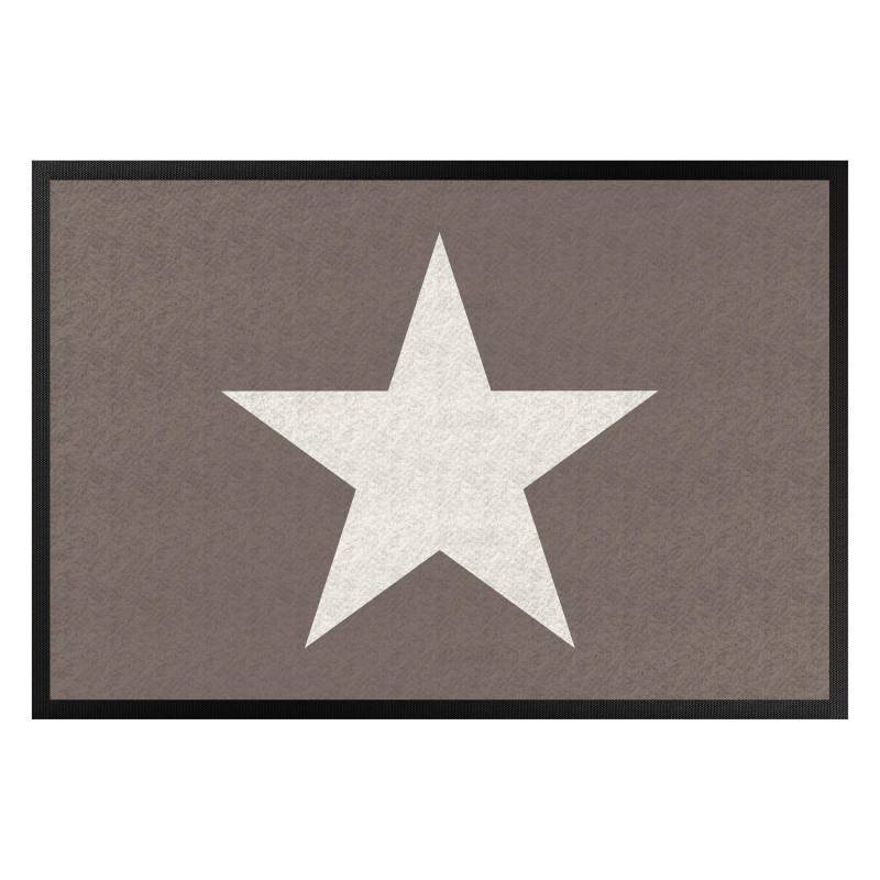 Fußmatte Stern in graubraun weiß von Klebefieber