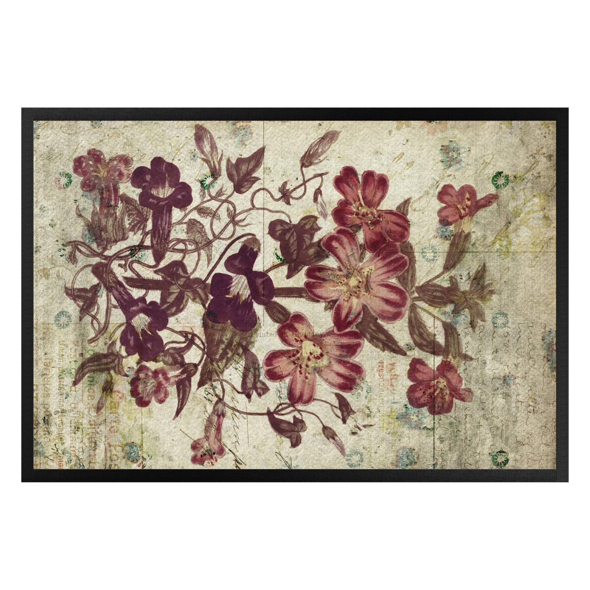 Fußmatte Vintage Pflanzenzeichnung von Klebefieber