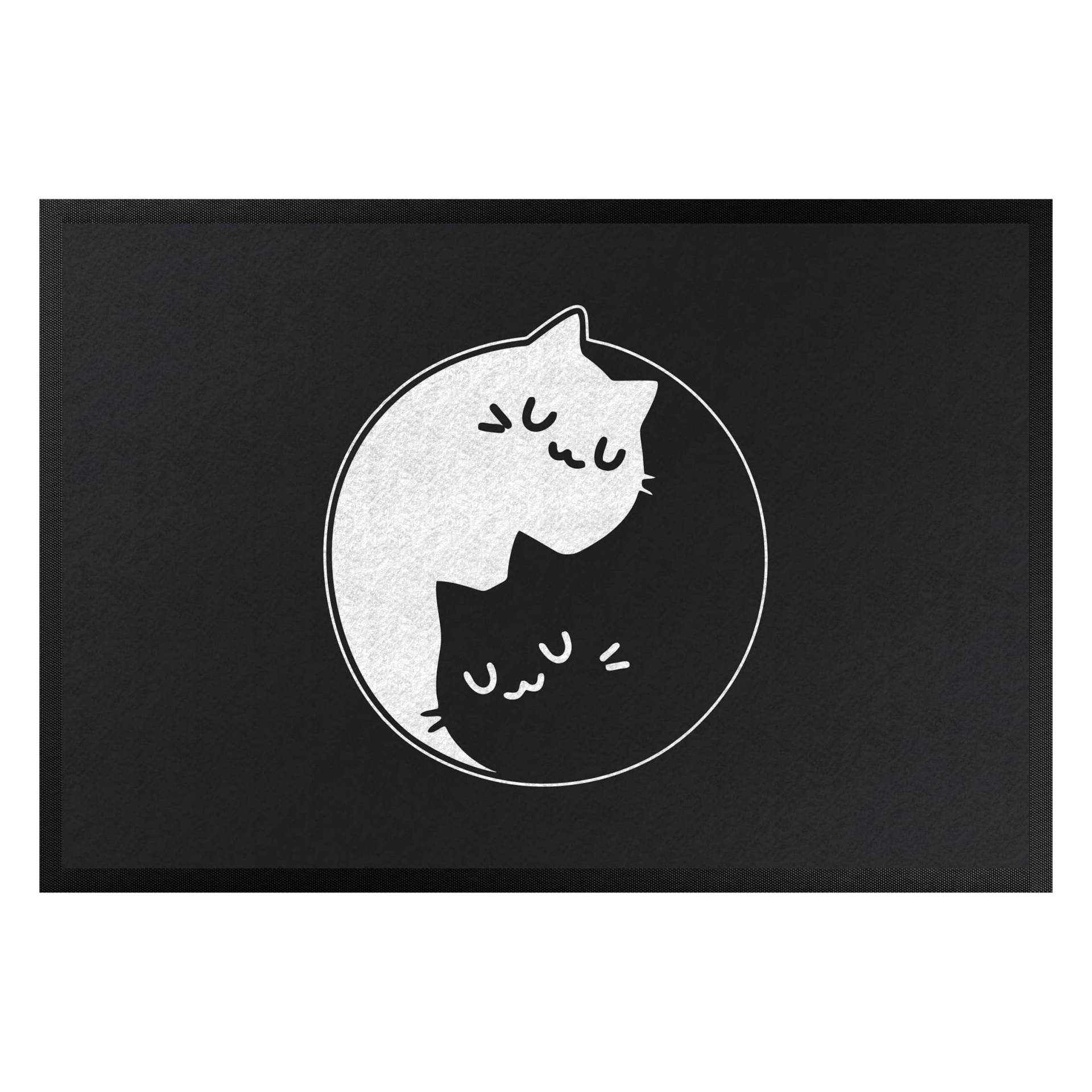 Fußmatte Yin und Yang Katzen von Klebefieber